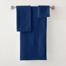 Navy Indigo Solid Color | Klassisch und elegant Badhandtuch Set