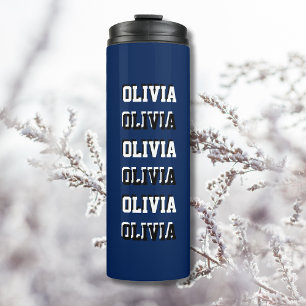 Navy Indigo Weiß und Schwarz Moderne, individuell  Thermosbecher