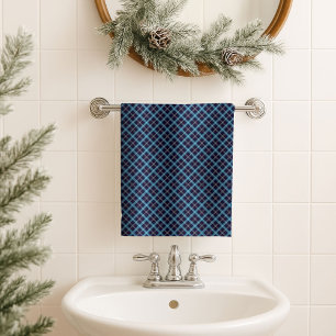 Navy-Karo-Handtuch-Geschenk für rustikale Badezimm Badhandtuch Set