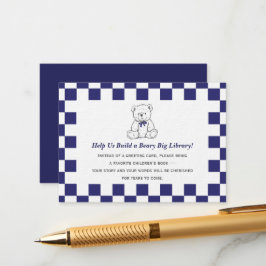 Navy Karo Teddy Bear-Little Cub Bücher für Babys Begleitkarte