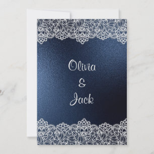 NAVY LACE ELEGANT & RUSTIC WEDING EINLADUNG