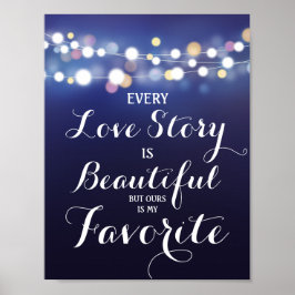 Navy Lichterfolge Jede Liebe ist..wedding Poster