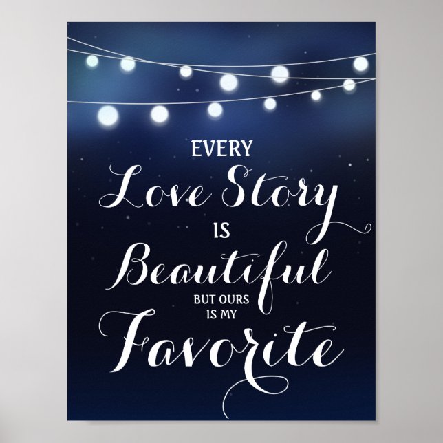 Navy Lichterfolge Jede Liebe ist..wedding Poster (Vorne)