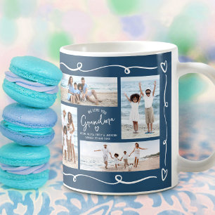 Navy Liebt dich Oma 4 Foto Handgezeichnete Kritzel Kaffeetasse
