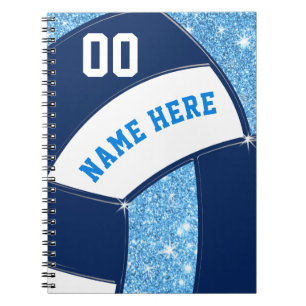 Navy Light Blue Personalisiert, Volleyball-Noteboo Notizblock