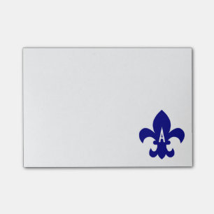 Navy Lilie Monogram Post-it Klebezettel