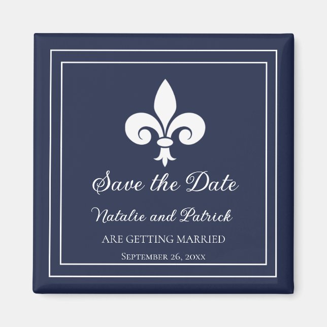 Navy-Lilie speichert das Date-Magnet Magnet (Vorne)