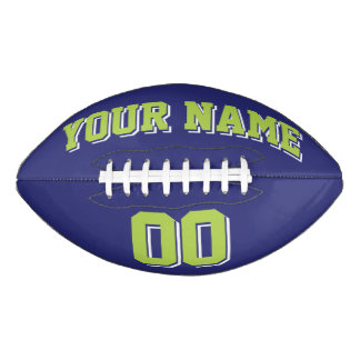 NAVY LIME GREEN AND WEISSE Custom Football