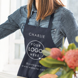 Navy Logo | Corporate Modern Minimalist Blue Schürze