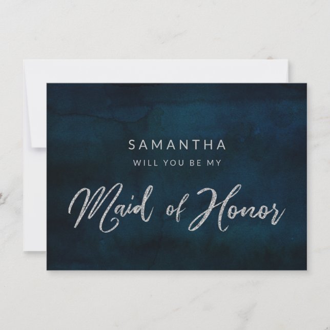 Navy Luster Blue Be Meine Trauzeugin Vorschlag Car (Vorderseite)