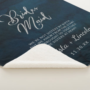 Navy Luster Dark Blue zu Bridesmaid Zitat Sherpadecke