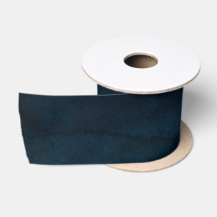 Navy Luster Dunkelblaue Wasserfarbe Textur Hochzei Satinband