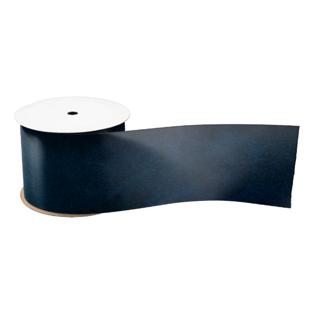 Navy Luster Dunkelblaue Wasserfarbe Textur Hochzei Satinband (Spule)