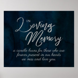 Navy Luster Dunkelblaues Silber In Loving Memory S Poster