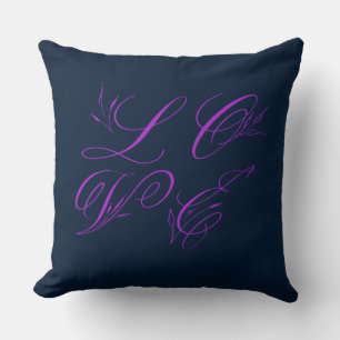Navy + Magenta LIEBE Pillow Kissen