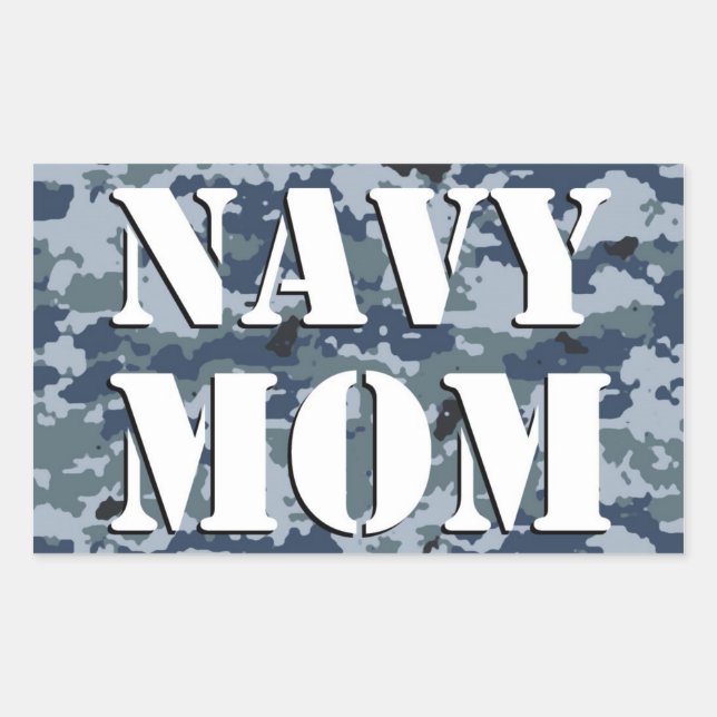 Navy Mama Camouflage Rectangle Rechteckiger Aufkleber (Vorderseite)