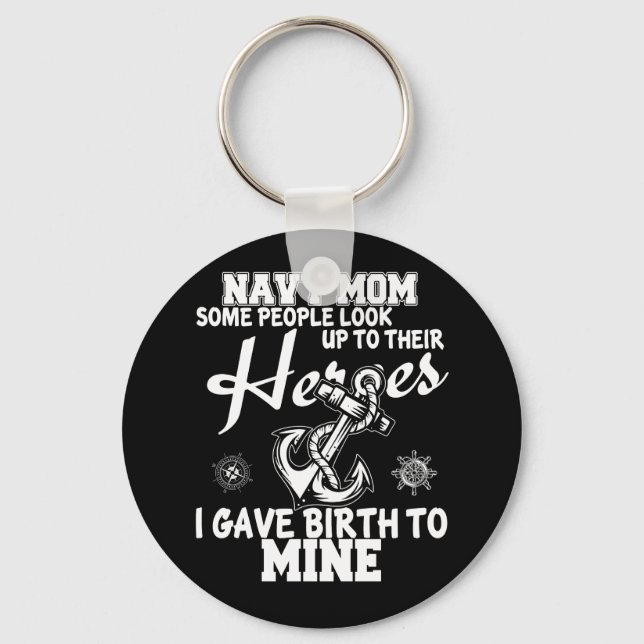 Navy Mama Einige Leute schauen auf ihre Helden der Schlüsselanhänger (Vorderseite)