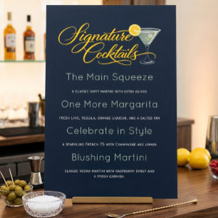 Navy Margarita Martini Cocktail-Menüschild  Poster