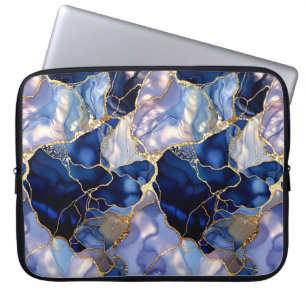 Navy Marmor Laptop Hülle Goldader Case