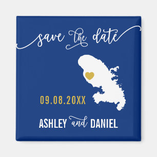 Navy Martinique Wedding Speichern Sie die Datumska Magnet
