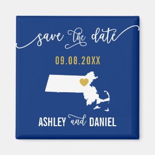 Navy Massachusetts Wedding speichern Sie die Datum Magnet