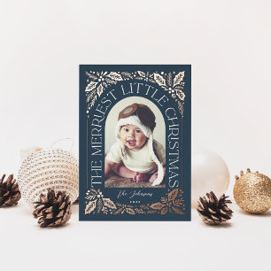 Navy Merriest Little Christmas Arch Foto Folien Feiertagskarte