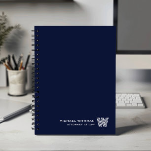 NAVY Minimales Monogramm Initial CORPORATE BUSINES Planer