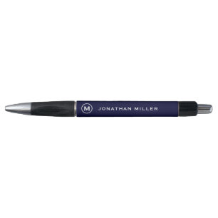 Navy Minimalistisch Monogram Personalisiert Pen Kugelschreiber