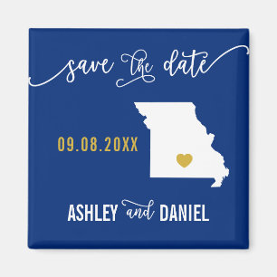 Navy Missouri Wedding Speichern Sie die Datumskart Magnet
