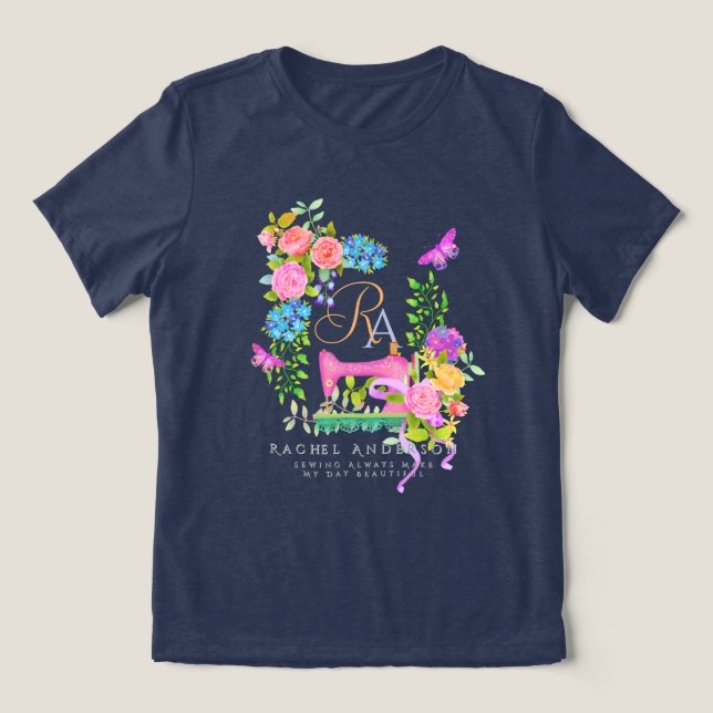 Navy mit dem Nähen der Multigram der Multifunktion Tri-Blend Shirt (Design Vorderseite)