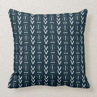 Navy Modern Arrow Mud Cloud Print Accent Kissen