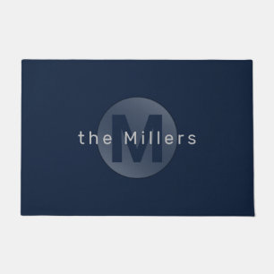 Navy Moderne, einfache personalisierte Monogramm-T Fußmatte