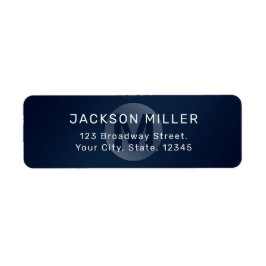 Navy Moderne Monogramm-Rücksendeadresse