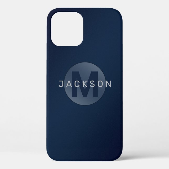 Navy Moderne personalisierte Monogramm Case-Mate iPhone Hülle (Rückseite)
