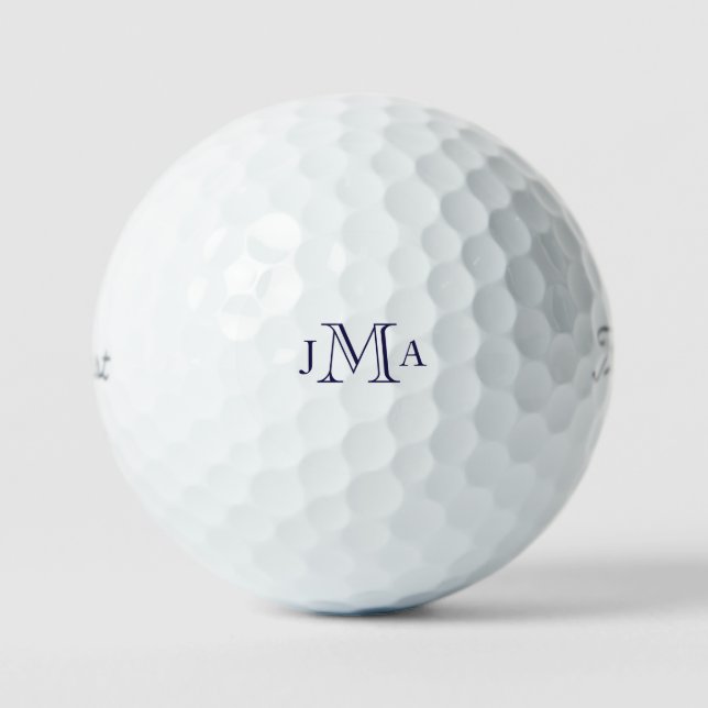 Navy Monogram Titleist Pro V1 Golfball (Vorderseite)