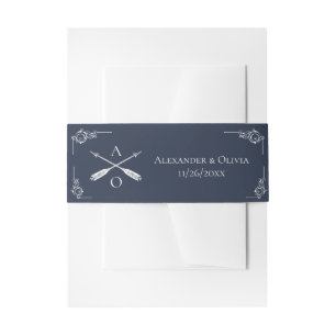 Navy Monogram und Arrows Einladungsbanderole