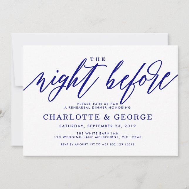 Navy Nacht vor Einladung blau (Vorderseite)