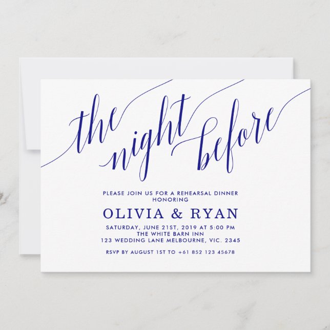 Navy Nacht vor Einladung blau (Vorderseite)