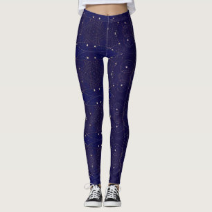 Navy Nachthimmel mit Sternen geometrisch gestaltet Leggings