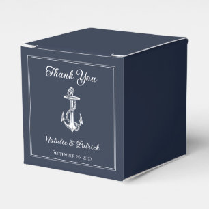 Navy Nautic Anchor Gastgeschenk Hochzeit Boxes Geschenkschachtel