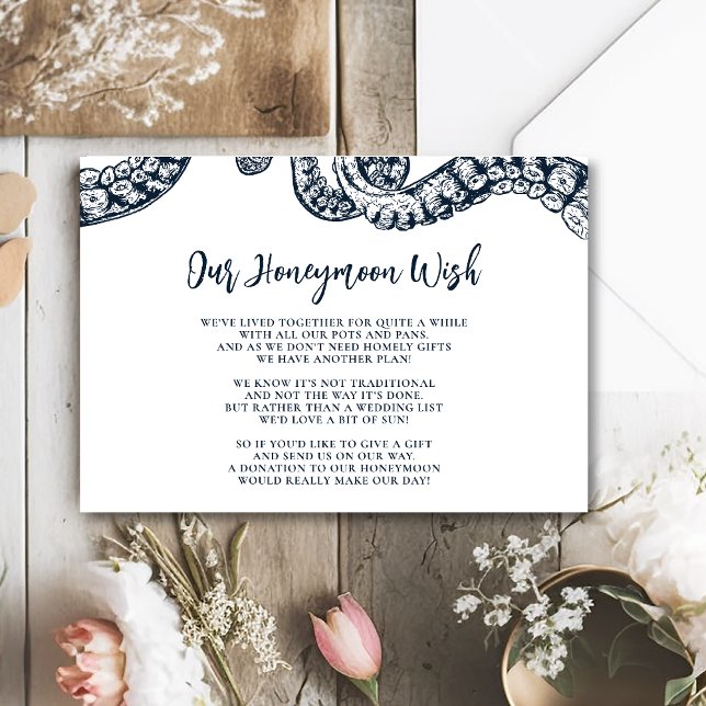 Navy Nautic Octopus Flitterwochen wünscht Card Begleitkarte (Von Creator hochgeladen)