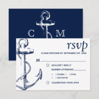 Navy Nautic Sketch Anchor | UAWG zur Wahl