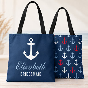 Navy Nautical Anchor Custom Wedding Bridesmaid