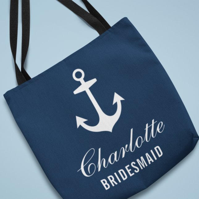 Navy Nautical Anchor Custom Wedding Bridesmaid (Von Creator hochgeladen)