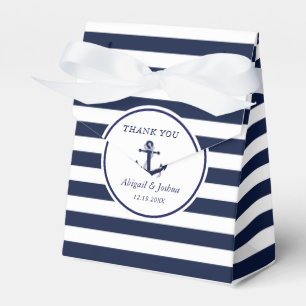Navy Nautical Anchor Striped Wedding Custom Gevor Geschenkschachtel