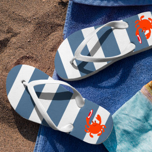 Navy Nautical Craps Flip Flops