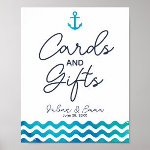 Navy Nautical Hochzeitskarten & Geschenkpapier Poster