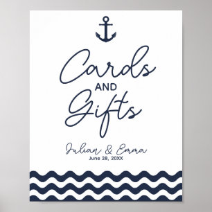 Navy Nautical Hochzeitskarten & Geschenkpapier Poster