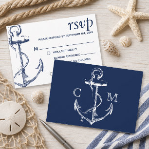 Navy Nautical Sketch Anchor No Children UAWG Einladung