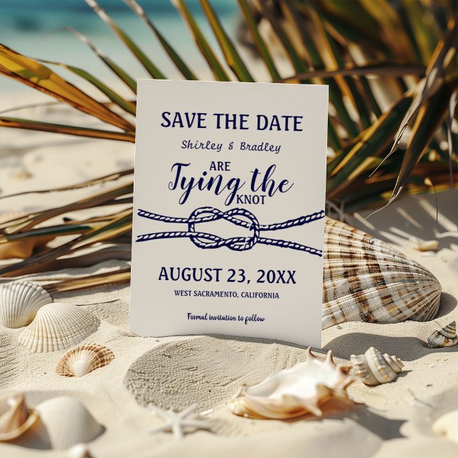 Navy Nautical Wedding Save the Date Card (Von Creator hochgeladen)